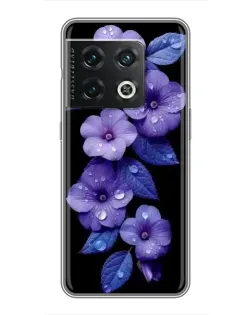 Чехол для OnePlus 10 Pro с картинкой «Фиолетовые цветы с росою»