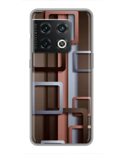 Чохол для OnePlus 10 Pro з картинкою «Коричневі об'ємні квадрати»