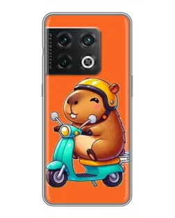 Чохол для OnePlus 10 Pro з картинкою «Капібара на скутері» Чохол для OnePlus 10 Pro з картинкою «Капібара на скутері»