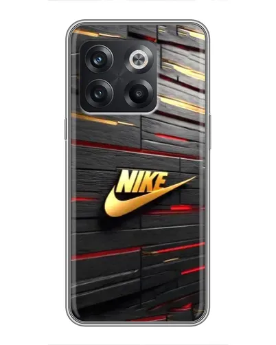 Чохол для OnePlus 10T з картинкою «Золотий Nike на металі»
