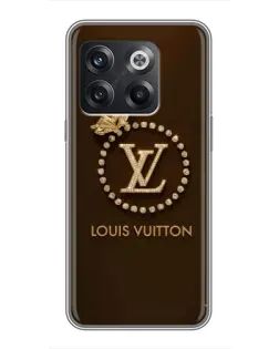 Чохол для OnePlus 10T з картинкою «LV — золота печатка»
