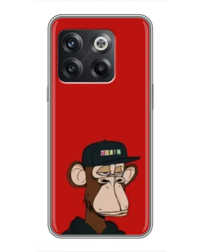 Чехол для OnePlus 10T с картинкой «Bored Ape — красный фон» Чехол для OnePlus 10T с картинкой «Bored Ape — красный фон»