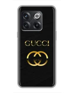Чехол для OnePlus 10T с картинкой «Золотой логотип Gucci»