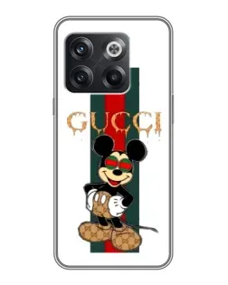Чехол для OnePlus 10T с картинкой «Микки Маус Gucci — полосы»
