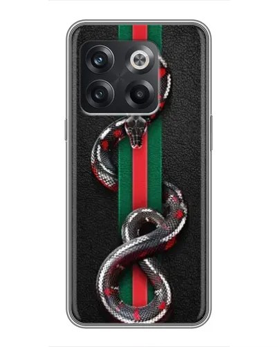 Чехол для OnePlus 10T с картинкой «Gucci — змея на полосе» Чехол для OnePlus 10T с картинкой «Gucci — змея на полосе»