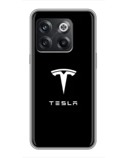 Чохол для OnePlus 10T з картинкою «Tesla White Logo»