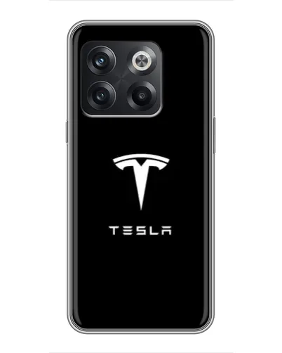 Чохол для OnePlus 10T з картинкою «Tesla White Logo»