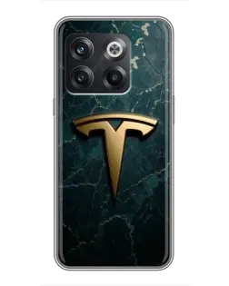 Чохол для OnePlus 10T з картинкою «Мармурова Tesla Gold»