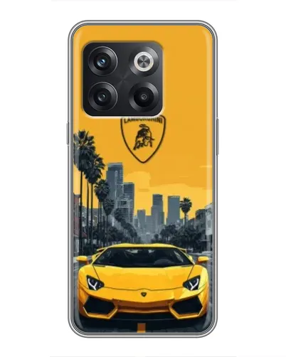 Чохол для OnePlus 10T з картинкою «Жовтий Lamborghini місто»