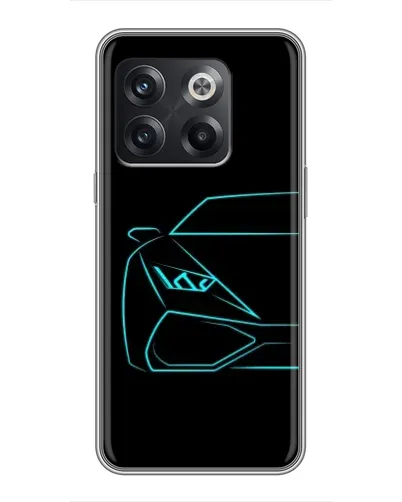 Чохол для OnePlus 10T з картинкою «Блакитний силует Lamborghini»