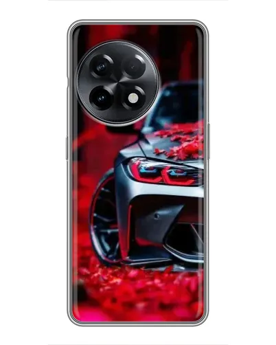 Чохол для OnePlus 11 Pro з картинкою «Спортивна BMW та квіти»
