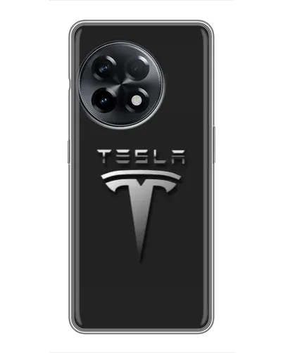 Чехол для OnePlus 11 Pro с картинкой «Стальной логотип Tesla»