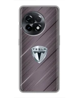 Чехол для OnePlus 11 Pro с картинкой «Металлическая текстура Tesla»