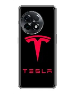 Чехол для OnePlus 11 Pro с картинкой «Tesla Red Logo»
