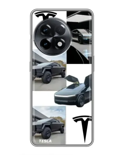 Чехол для OnePlus 11 Pro с картинкой «Коллаж Cybertruck Tesla»
