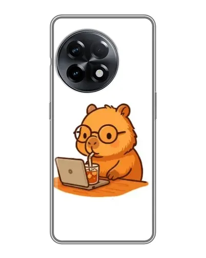 Чохол для OnePlus 11 Pro з картинкою «Капібара з ноутбуком»