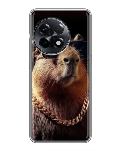 Чохол для OnePlus 11 Pro з картинкою «Капібара золотий ланцюг»