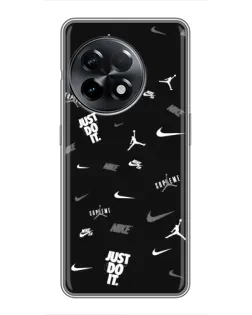 Чехол для OnePlus 11 с картинкой «Nike Black Pattern»