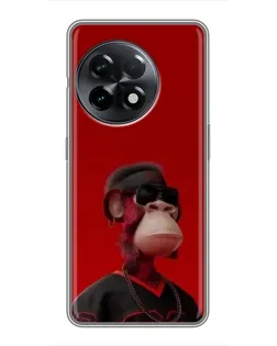 Чехол для OnePlus 11 с картинкой «Bored Ape в красном»