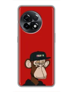 Чехол для OnePlus 11 с картинкой «Bored Ape — красный фон»