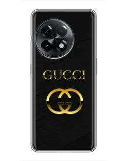 Чехол для OnePlus 11 с картинкой «Золотой логотип Gucci»