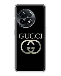 Чехол для OnePlus 11 с картинкой «Gucci — золото на черном»