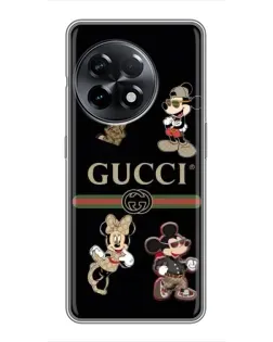 Чехол для OnePlus 11 с картинкой «Gucci — герои Disney и монограмма»