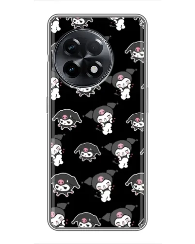 Чехол для OnePlus 11 с картинкой «Черный паттерн Kuromi»