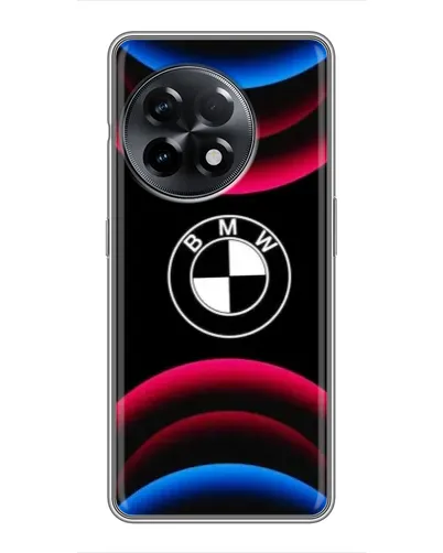 Чехол для OnePlus 11 с картинкой «Логотип BMW и неоновые дуги»