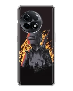 Чехол для OnePlus 11 с картинкой «PUBG — огненный силуэт»