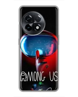 Чехол для OnePlus 11 с картинкой «Красный импостер — макро»