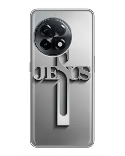 Чехол для OnePlus 11 с картинкой «Металлический крест Jesus»