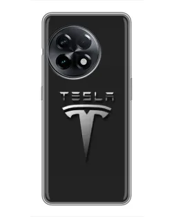 Чохол для OnePlus 11 з картинкою «Сталевий логотип Tesla» Чохол для OnePlus 11 з картинкою «Сталевий логотип Tesla»