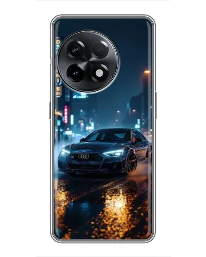 Чехол для OnePlus 11 с картинкой «Ночной город и Audi»