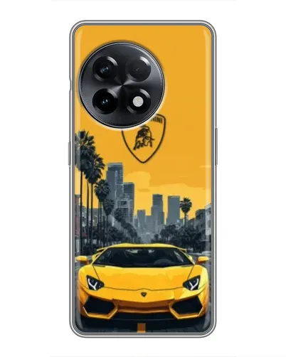 Чехол для OnePlus 11 с картинкой «Желтый Lamborghini город»