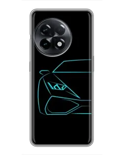 Чехол для OnePlus 11 с картинкой «Голубой силуэт Lamborghini» Чехол для OnePlus 11 с картинкой «Голубой силуэт Lamborghini»