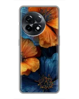 Чохол для OnePlus 11 з картинкою «Яскрава синьо-помаранчева флора»