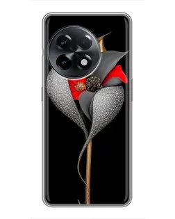 Чохол для OnePlus 11 з картинкою «Срібна фантазійна квітка»