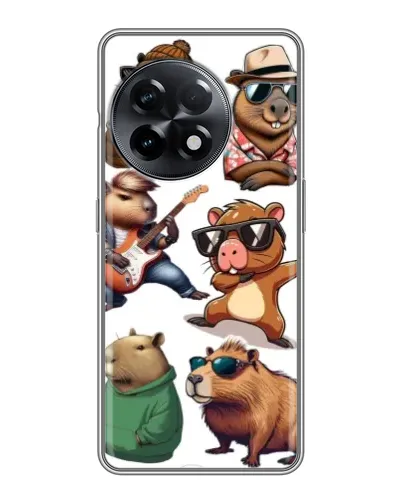 Чехол для OnePlus 11 с картинкой «Крутые капибары музыканты»