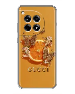 Чохол для OnePlus 12 Pro з картинкою «Gucci — золоті метелики» Чохол для OnePlus 12 Pro з картинкою «Gucci — золоті метелики»