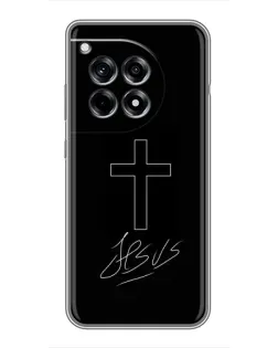 Чехол для OnePlus 12 Pro с картинкой «Графический крест Jesus»