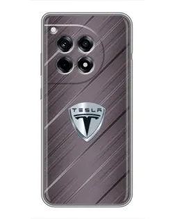 Чехол для OnePlus 12 Pro с картинкой «Металлическая текстура Tesla»