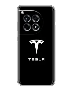 Чехол для OnePlus 12 Pro с картинкой «Tesla White Logo»