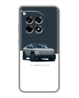 Чехол для OnePlus 12 Pro с картинкой «Серебристый Cybertruck Tesla»