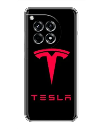 Чехол для OnePlus 12 Pro с картинкой «Tesla Red Logo» Чехол для OnePlus 12 Pro с картинкой «Tesla Red Logo»
