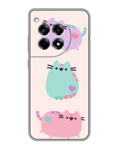 Чохол для OnePlus 12 Pro з картинкою «Pusheen тріо»