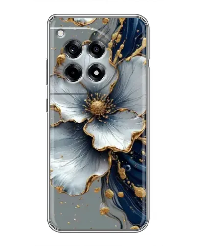Чехол для OnePlus 12 Pro с картинкой «Белый цветок и золотой флюид» Чехол для OnePlus 12 Pro с картинкой «Белый цветок и золотой флюид»