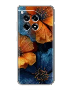 Чохол для OnePlus 12 Pro з картинкою «Яскрава синьо-помаранчева флора»
