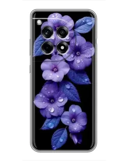 Чохол для OnePlus 12 Pro з картинкою «Фіолетові квіти з росою»