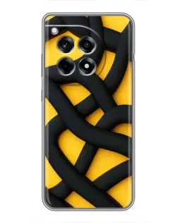 Чохол для OnePlus 12 Pro з картинкою «Чорне жовте переплетення» Чохол для OnePlus 12 Pro з картинкою «Чорне жовте переплетення»